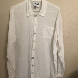 FLAX linen long sleeve button down shirt blouse